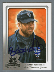 Edgardo Alfonzo Signed Autographed 2003 Donruss Diamond Kings #125 LSCM COA Mets0