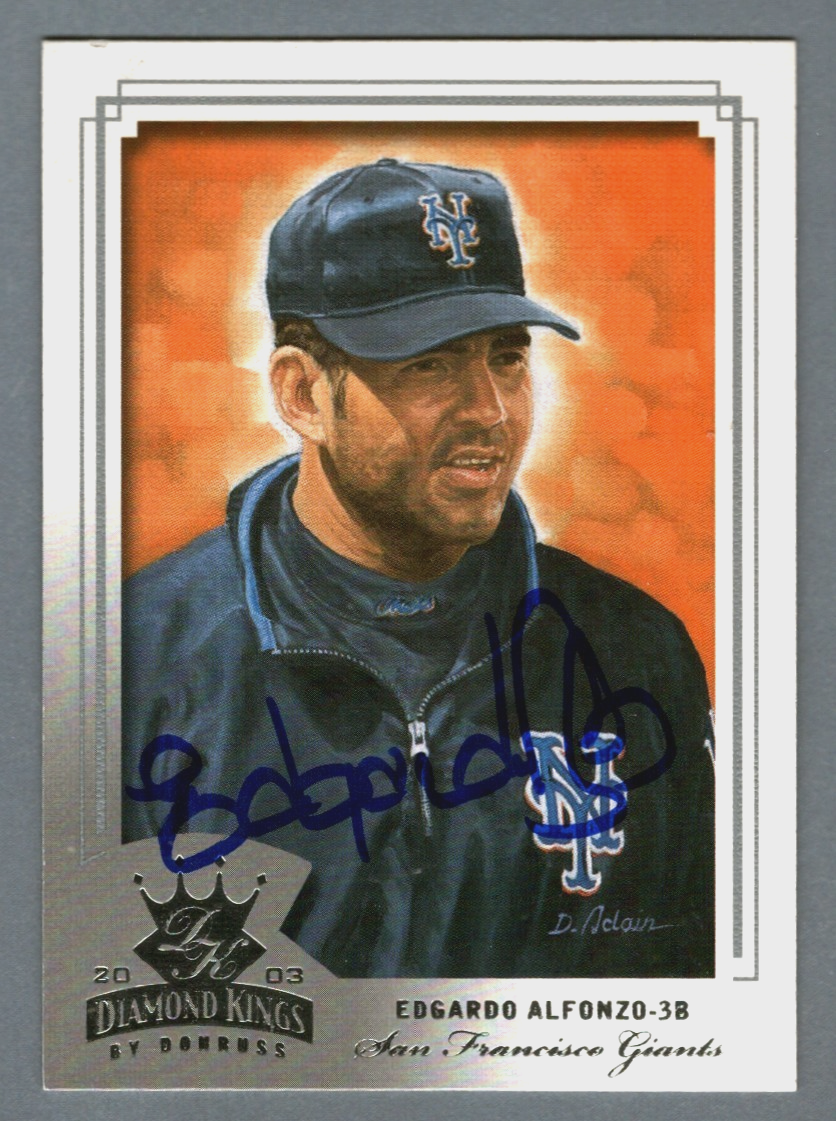Edgardo Alfonzo Signed Autographed 2003 Donruss Diamond Kings #125 LSCM COA Mets0