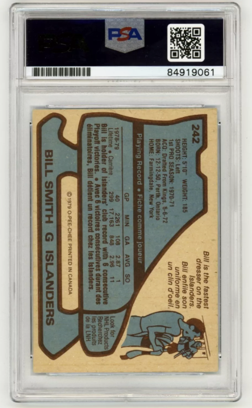 Billy Smith 1979-80 O-Pee-Chee OPC #242 Signed PSA Authentic Auto Blue Islanders1