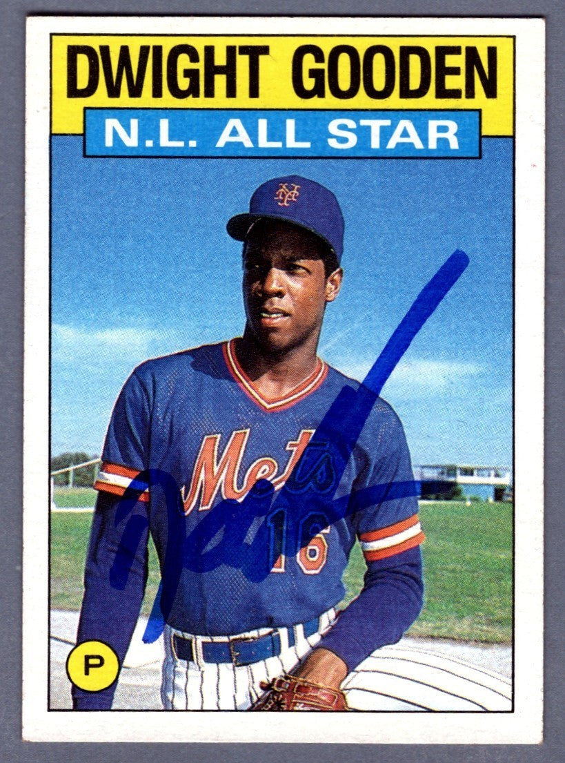 Dwight Doc Gooden Signed 1986 Topps N.L. All Star #709 LSCM COA New York Mets0