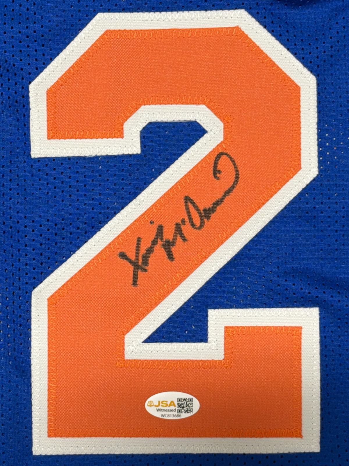 Xavier McDaniel Signed Autographed New York Knicks Custom Jersey JSA Witness COA1