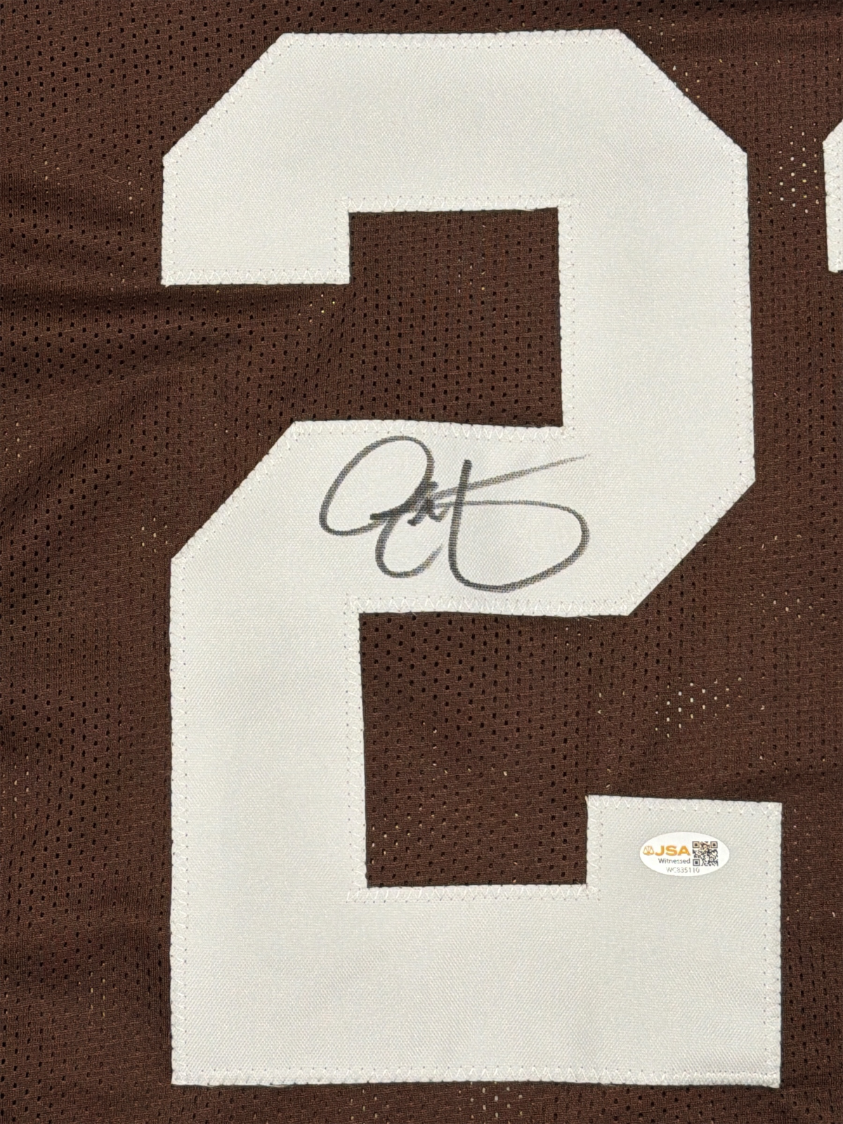 Eric Metcalf Signed Autographed Cleveland Browns Custom Jersey JSA Witness COA2