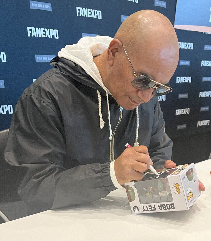 Temura Morrison Signed Auto Boba Fett #480 Star Wars Funko Pop Rare Insc JSA COA5