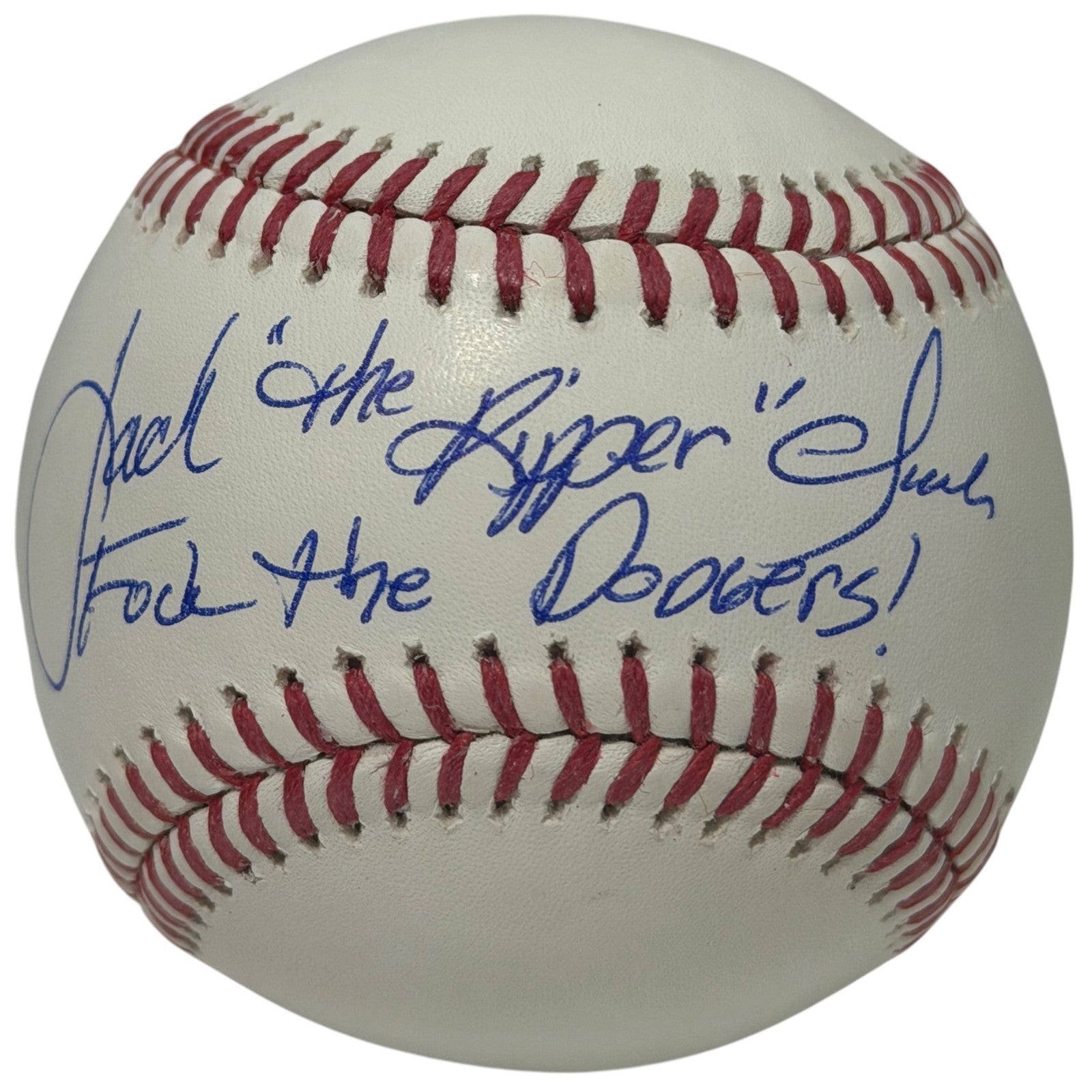 Jack Clark Signed Autographed ROMLB Baseball w/ F**k the Dodgers Ins JSA Wit COA0