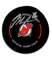 Jack Hughes Signed Autographed New Jersey Devils Official Game Puck Fanatics COA0