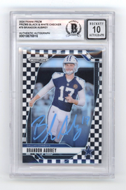 Brandon Aubrey 2024 Panini Prizm Checkerboard Prizm Signed Beckett BGS 10 Auto0