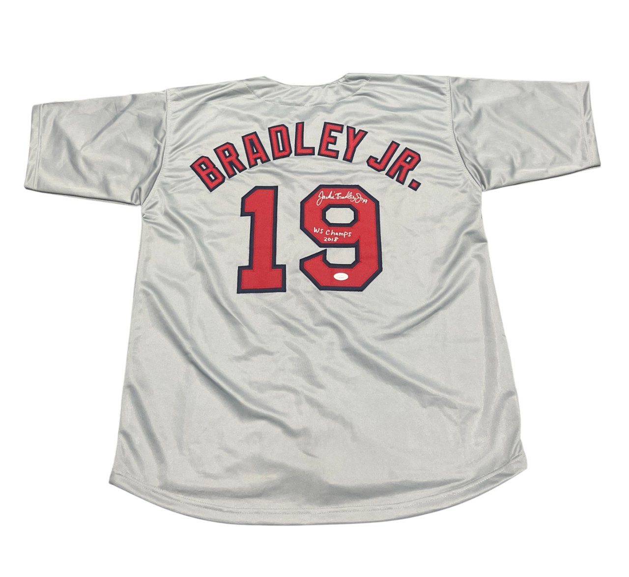 Jackie Bradley Jr Signed Boston Custom Jersey w/ WS Champs 2018 JSA COA0