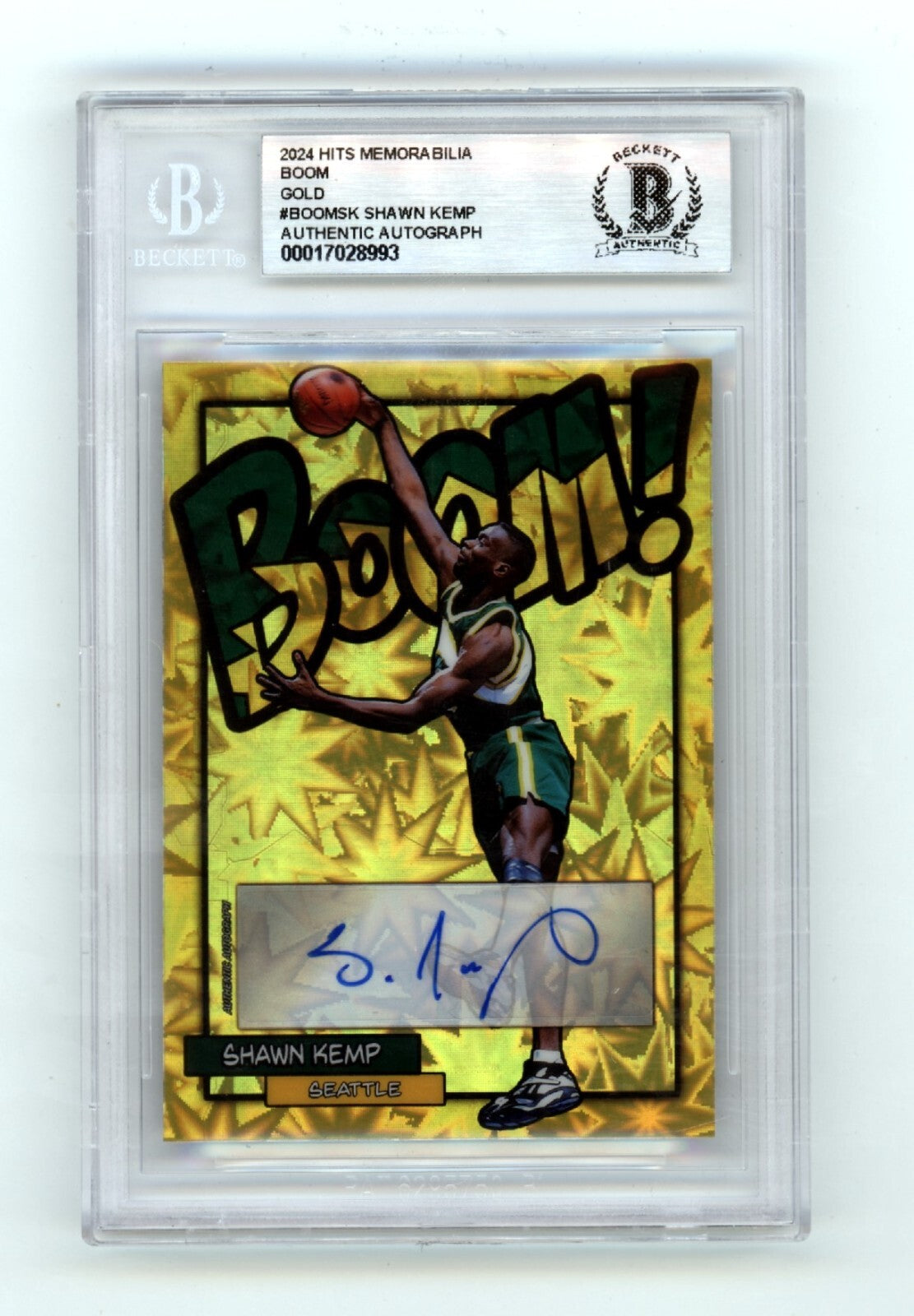 Shawn Kemp 2024 Hits Memorabilia BOOM Gold #/10 Signed BGS BAS Auto Sonics0