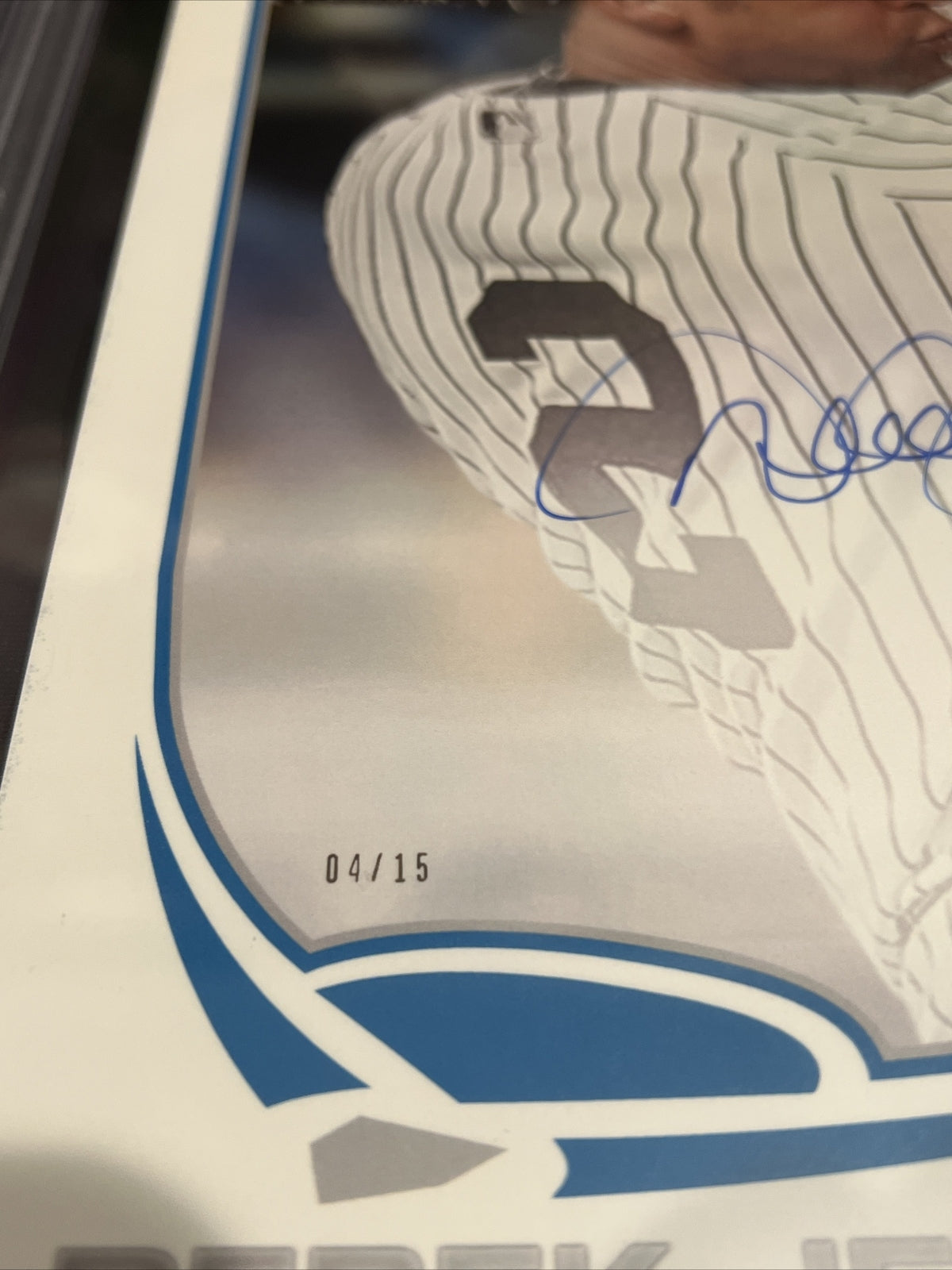 Derek Jeter 2018 Topps Turn 2 Foundation Oversized Signed On-Card Auto #4/15 PSA2