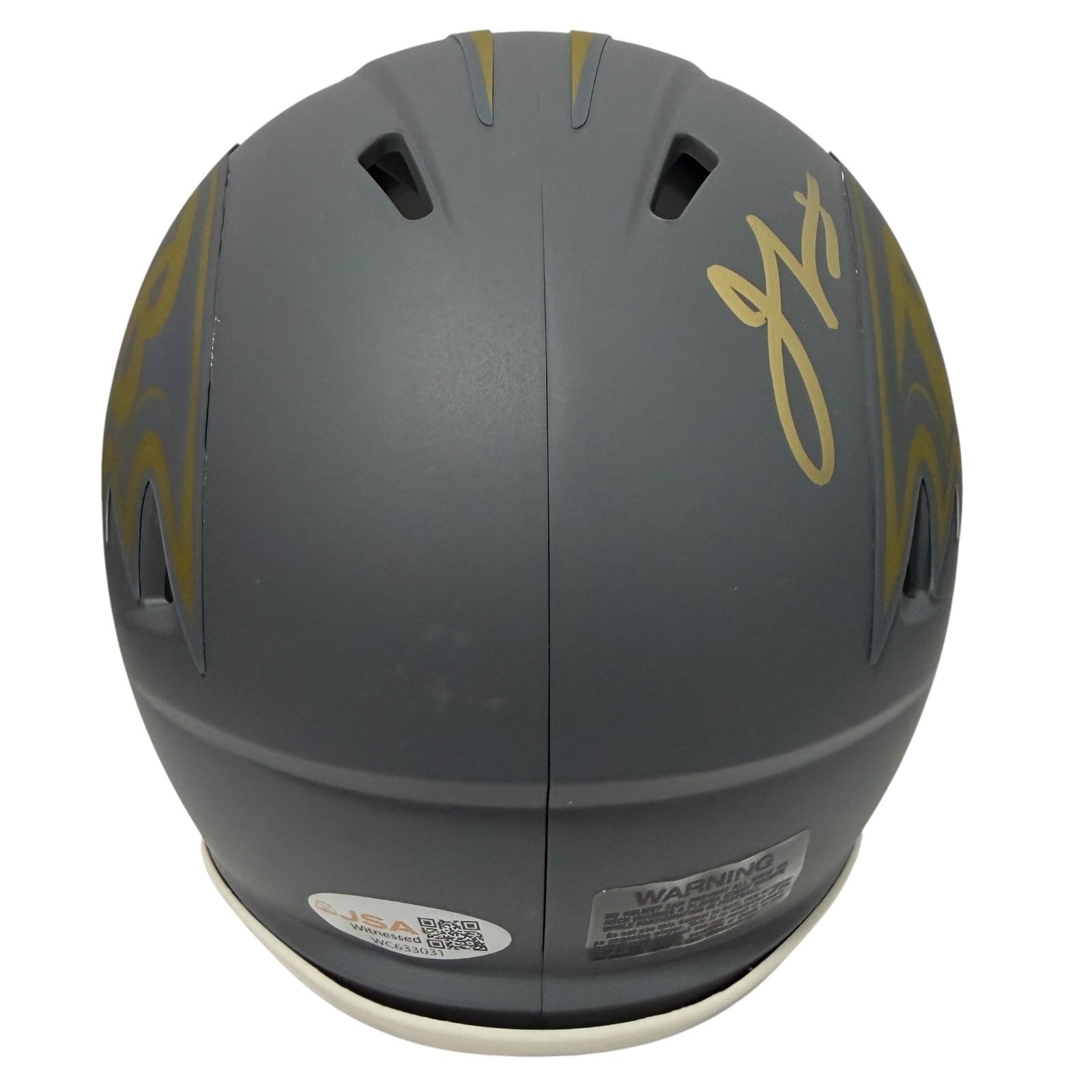 Jamal Lewis Signed Baltimore Ravens Slate Mini Helmet JSA Witness COA2