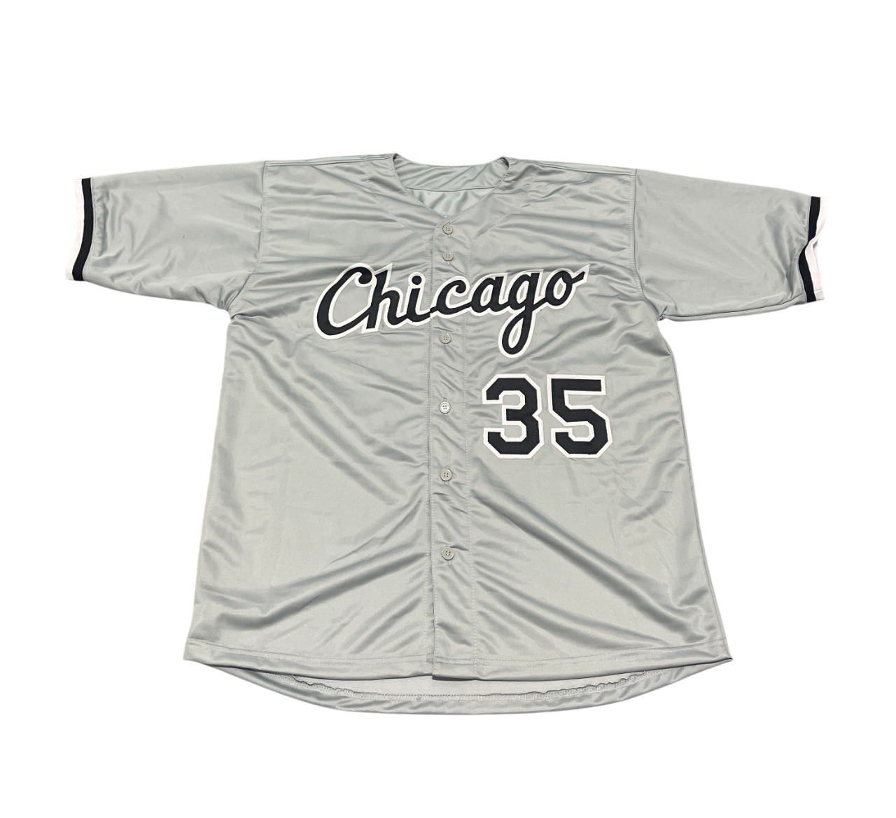 Frank Thomas Signed Chicago White Sox Custom Grey Jersey Beckett Witness BAS COA2