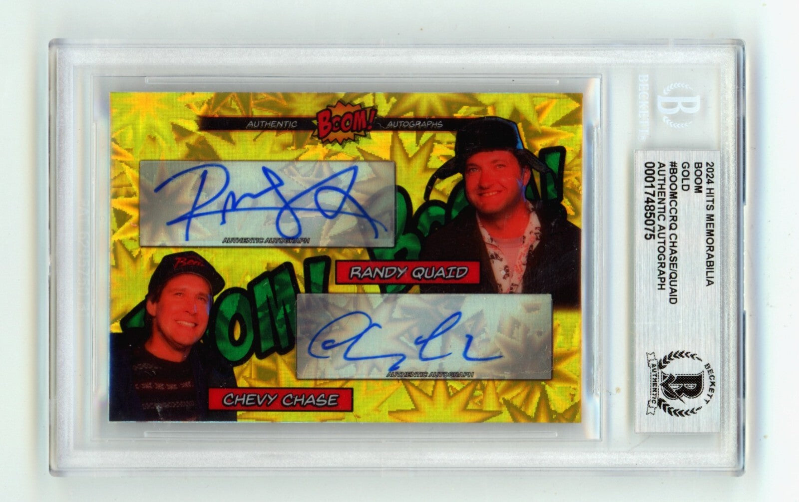 Chevy Chase Randy Quaid 2024 Hits Memorabilia BOOM Gold /10 Signed BGS BAS Auto0