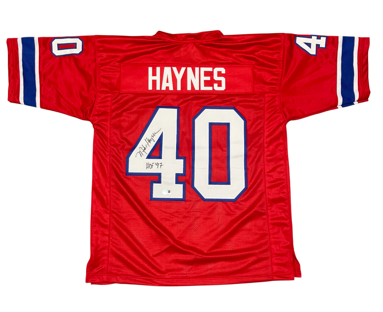 Mike Haynes Signed NE Patriots Custom Jersey w/ HOF 97 Beckett Witness BAS COA0
