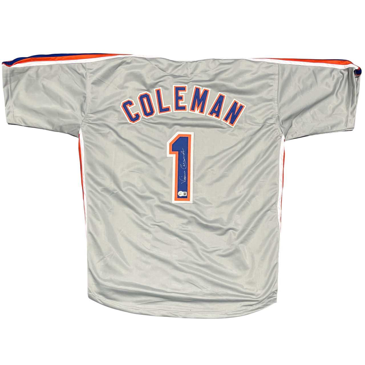 Vince Coleman Signed New York Mets Custom Jersey Beckett Witness BAS COA0