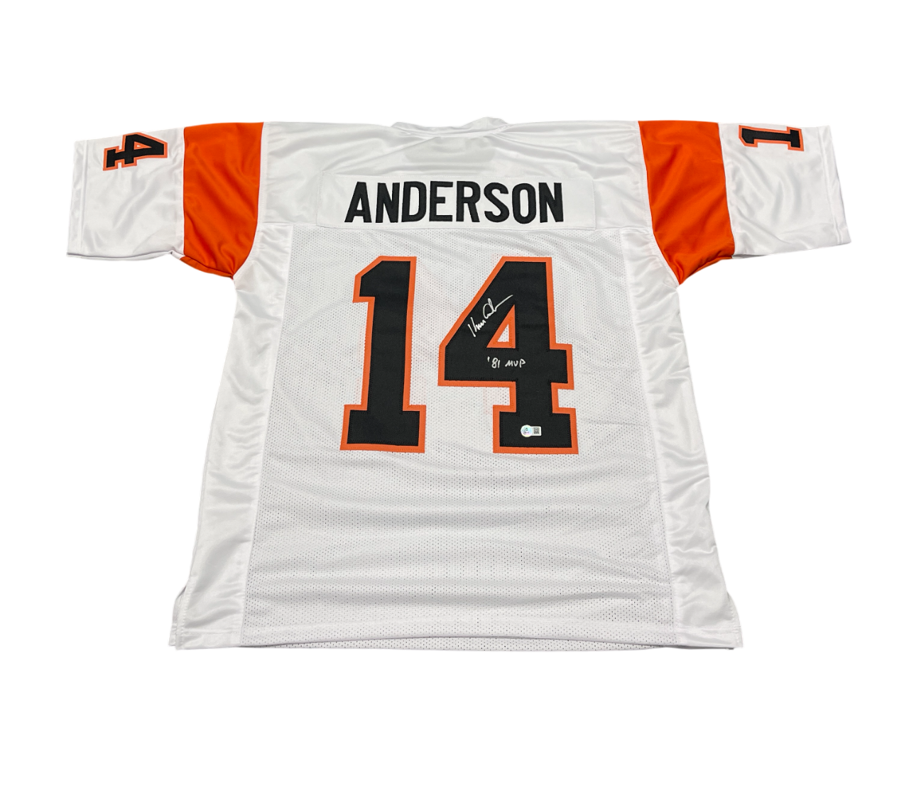 Ken Anderson Signed Bengals Custom Jersey w/ 81 MVP Beckett Witness BAS COA0