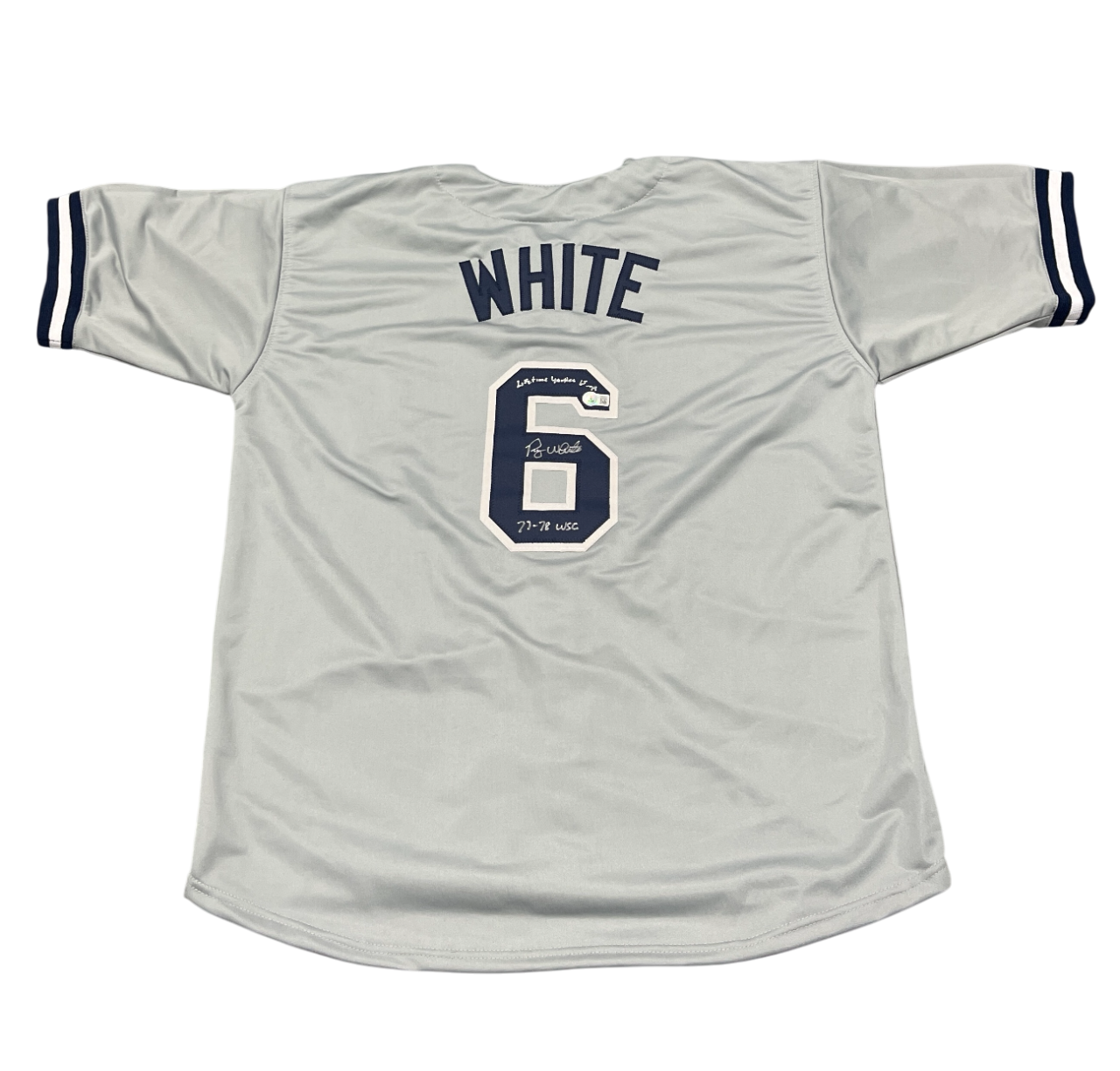 Roy White Signed Yankees Custom Jersey Lifetime Yankee & 77-78 WSC Beckett COA0