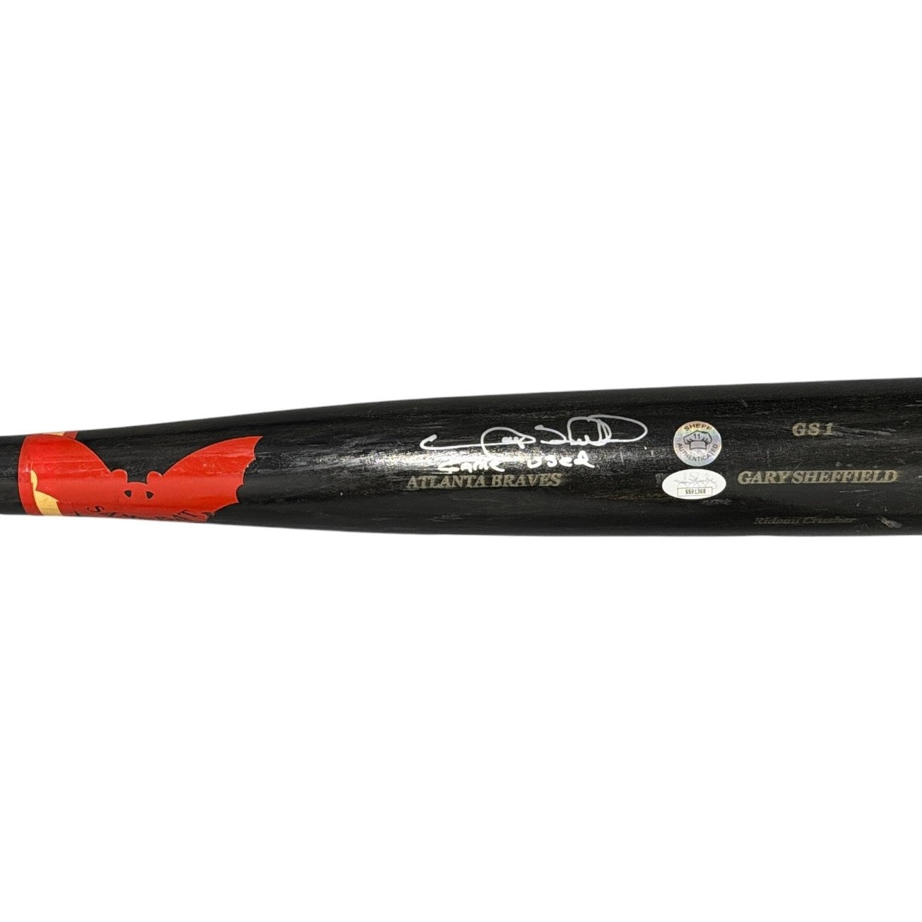 Gary Sheffield Signed Game Used Sam Bat Black Bat JSA COA Braves B0