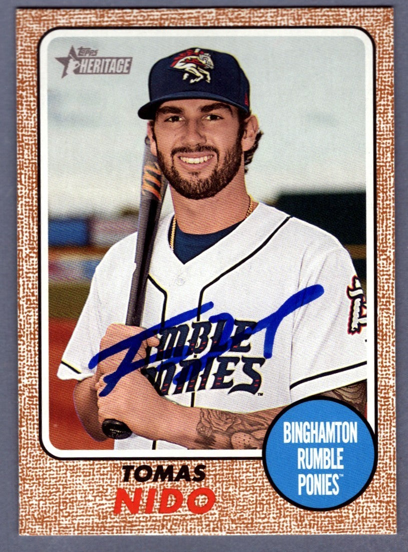 Tomas Nido Signed 2017 Topps Heritage Minors THM #132 Rookie RC New York Mets0