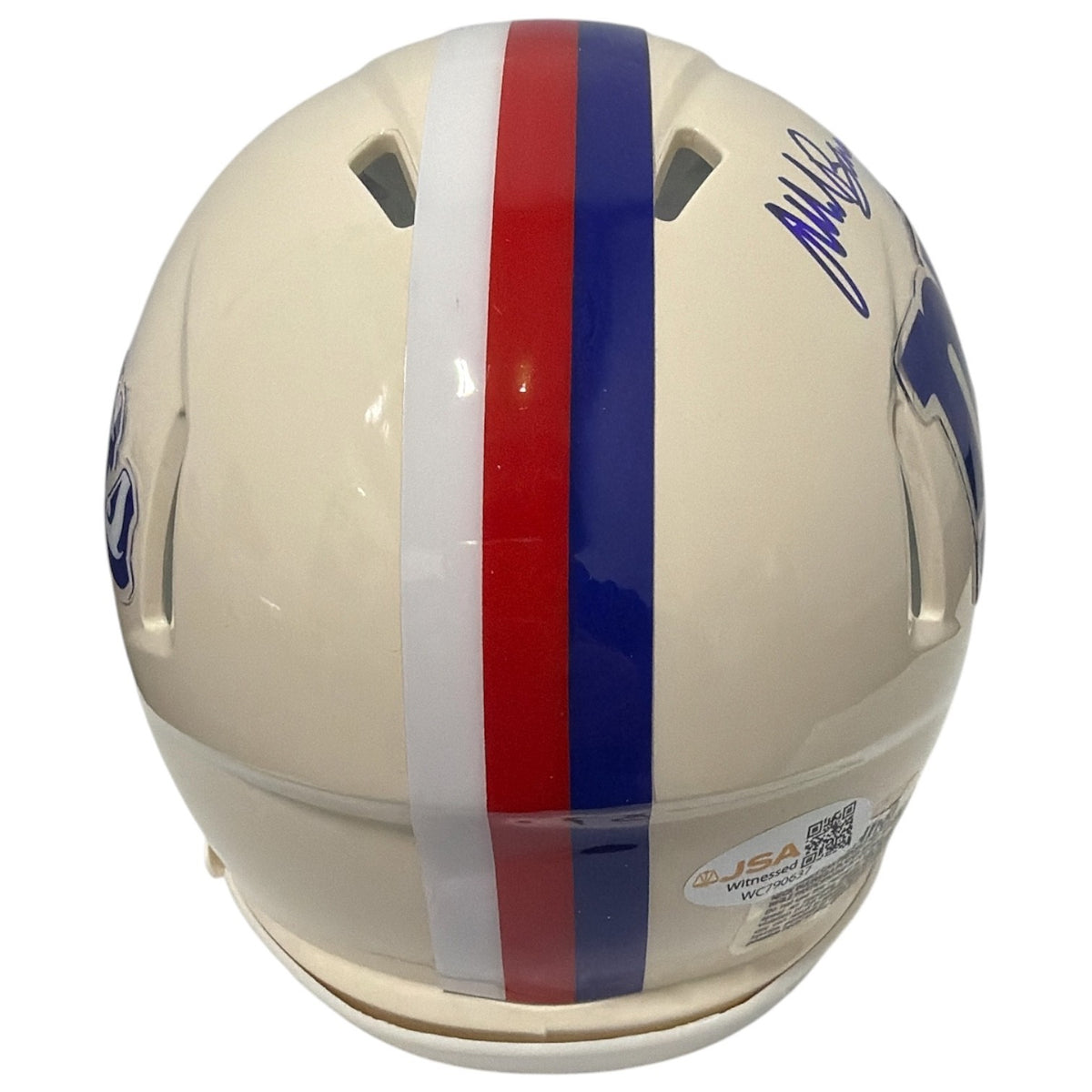 Mark Bavaro Signed New York Giants Retro Mini Helmet w/ 2 SB Champs JSA Wit COA1