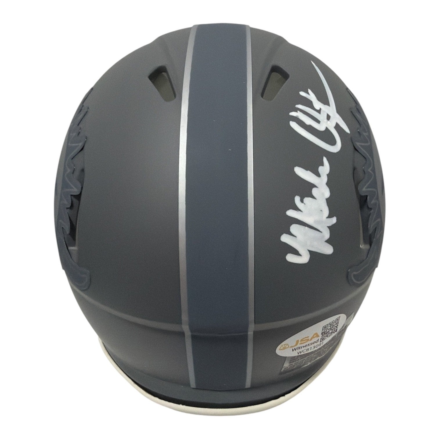 Mark Clayton Signed Autographed Miami Dolphins Slate Mini Helmet JSA Witness COA2