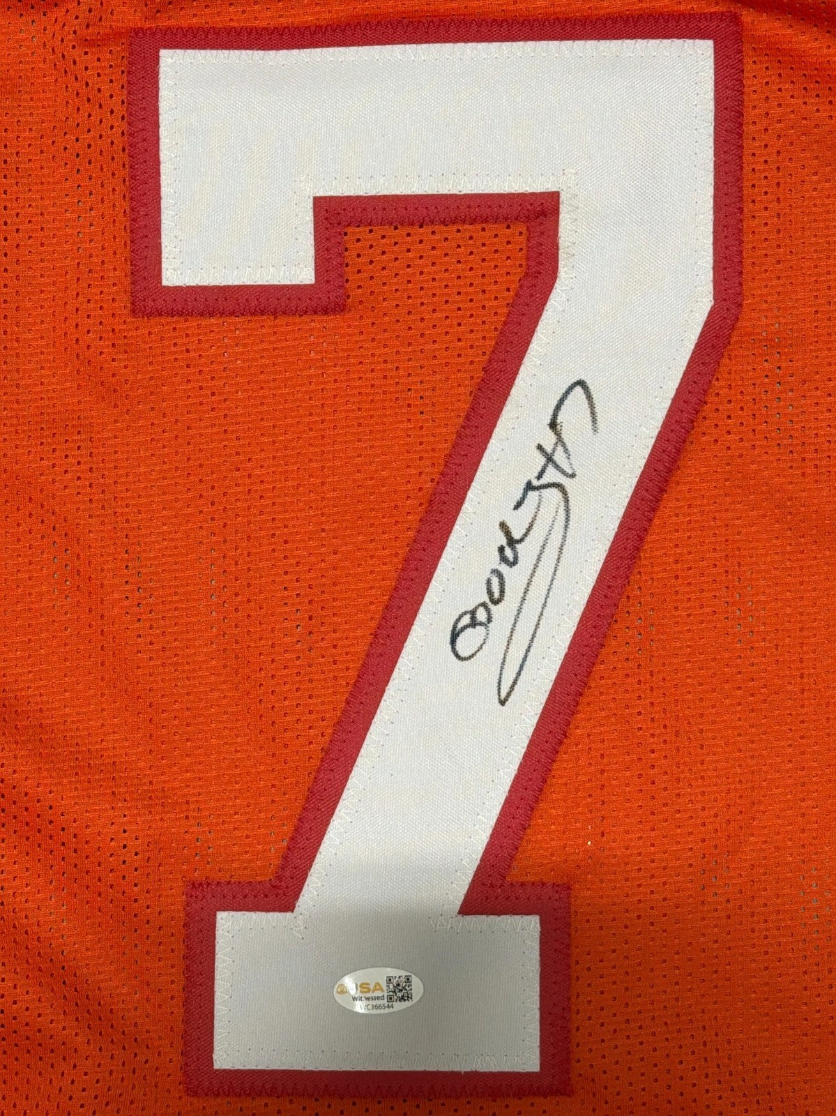 Bucky Irving Signed Tampa Bay Buccaneers Orange Custom Jersey JSA Witness COA1