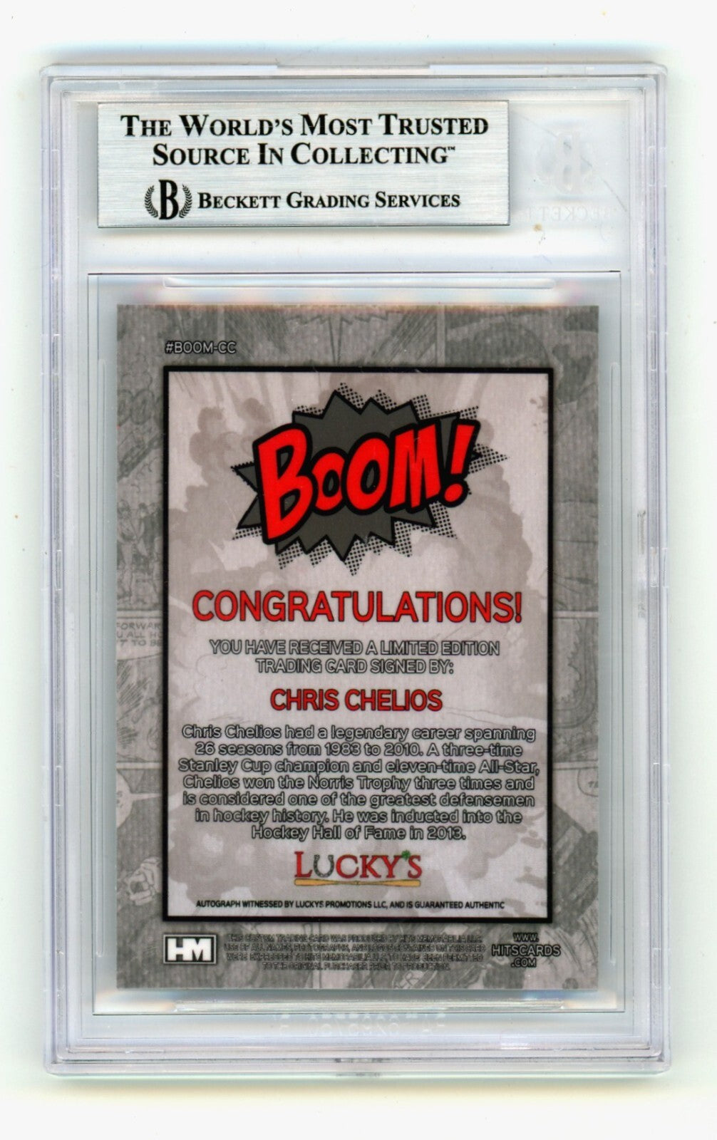 Chris Chelios 2024 Hits Memorabilia BOOM Silver Signed BGS BAS Auto Detroit1