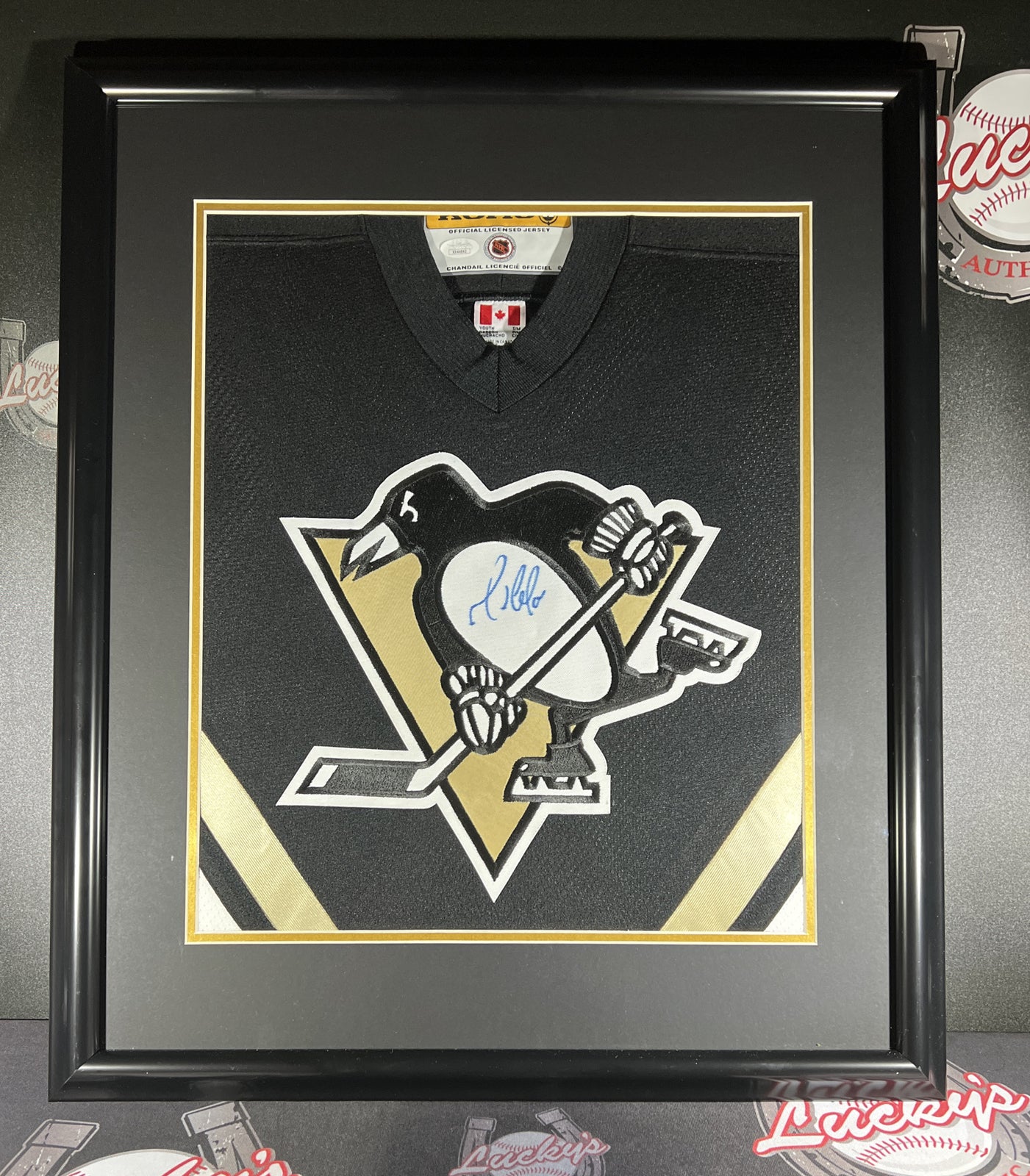 Mario Lemieux Signed Framed KOHO Jersey Pittsburgh Penguins JSA LOA0