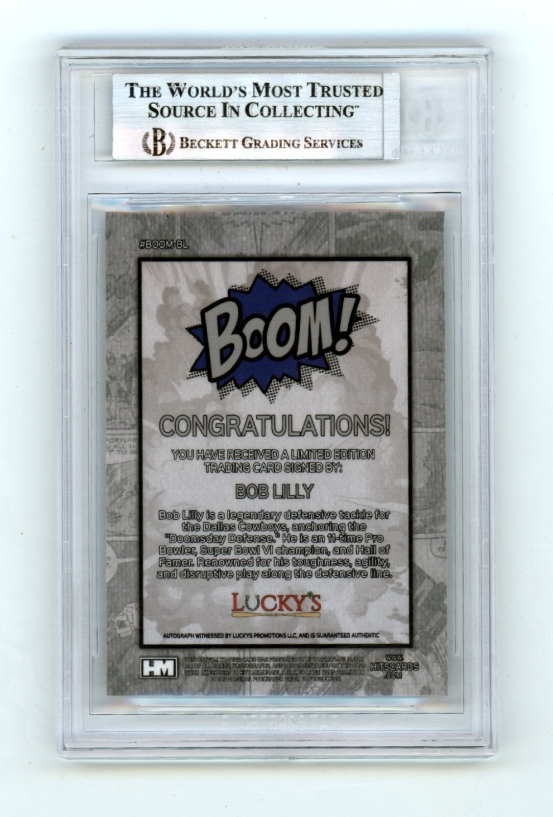 Bob Lilly 2024 Hits Memorabilia BOOM Silver Signed BGS BAS Auto HOF 1980 Insc.1