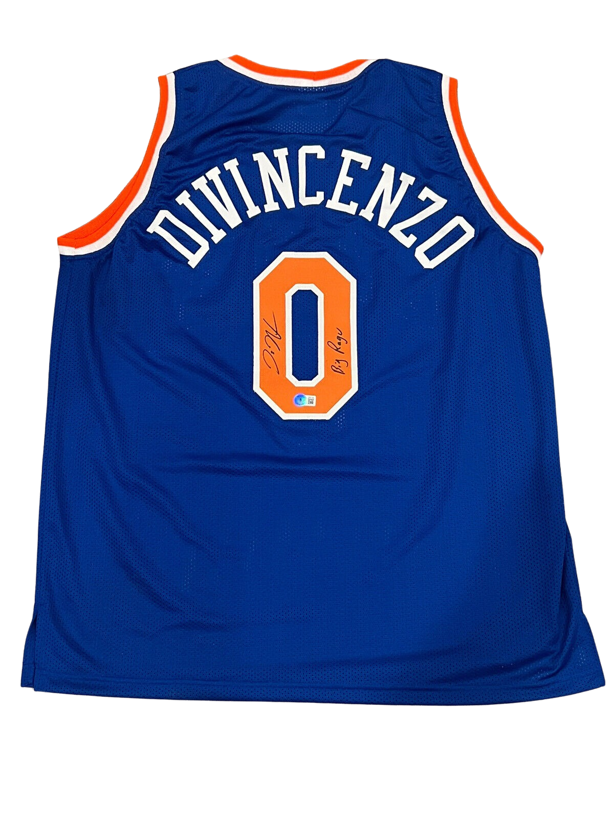 Donte DiVincenzo Signed NY Knicks Custom Jersey w/ Big Ragu Beckett W BAS COA0