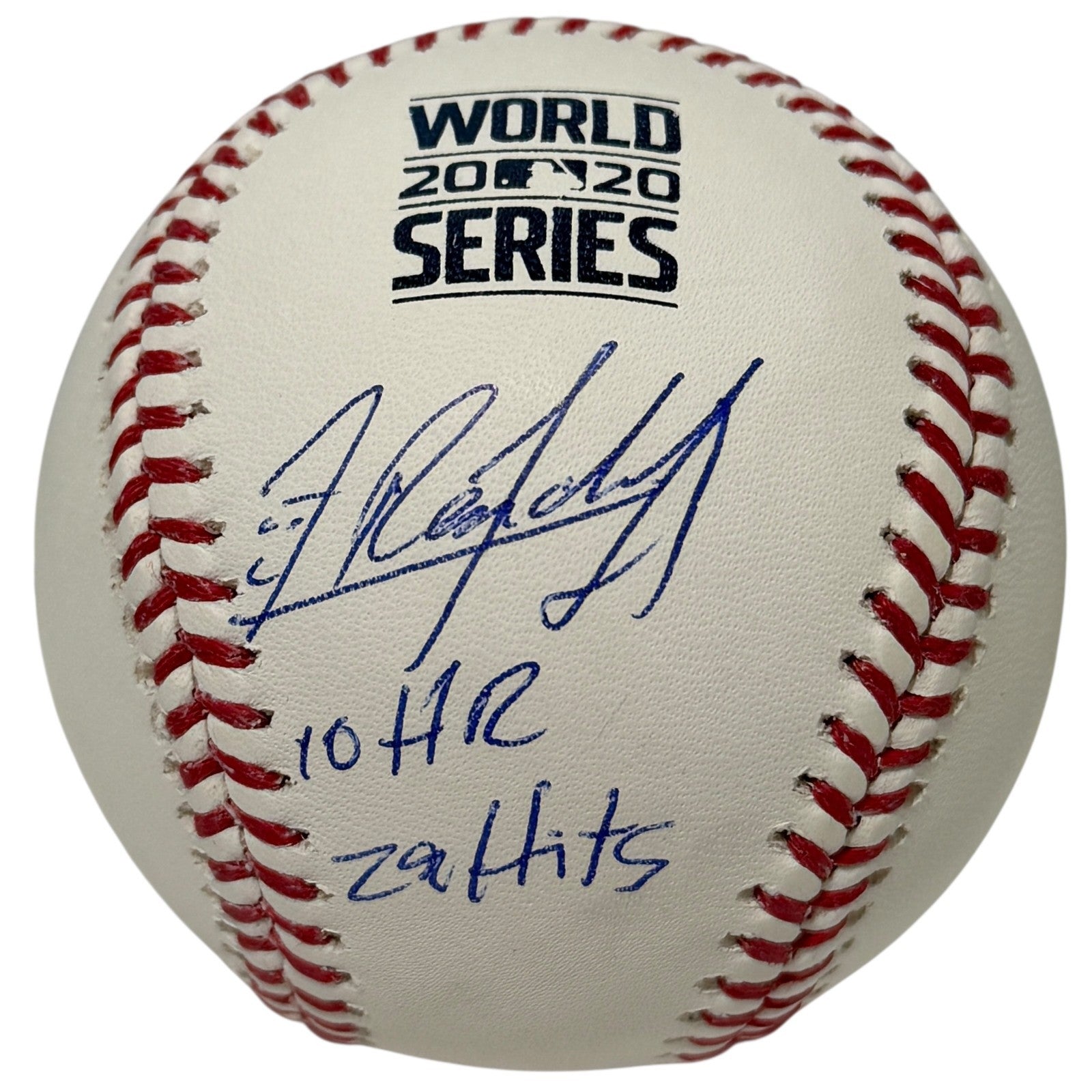 Randy Arozarena Signed 2020 World Series Baseball w/ 10 HR 29 Hits Insc. JSA COA0