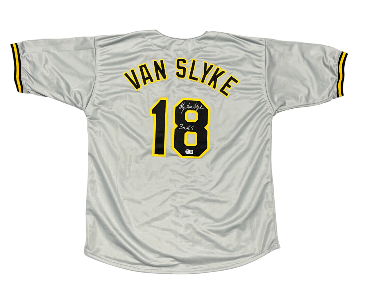 Andy Van Slyke Signed Pittsburgh Pirates Custom Jersey w 3x AS Beckett W BAS COA0