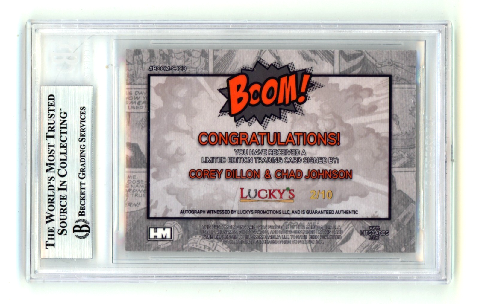 Corey Dillon & Chad Johnson 2024 Hits Memorabilia BOOM Gold #/10 Signed BGS Auto1