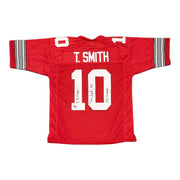 Troy Smith Signed Ohio State Buckeyes Custom Jersey #10 /10 w/ 2x Insc JSA W COA0