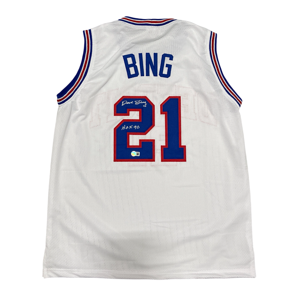 Dave Bing Signed Detroit Pistons Custom Jersey w/ HOF 90 Beckett Witness BAS COA0