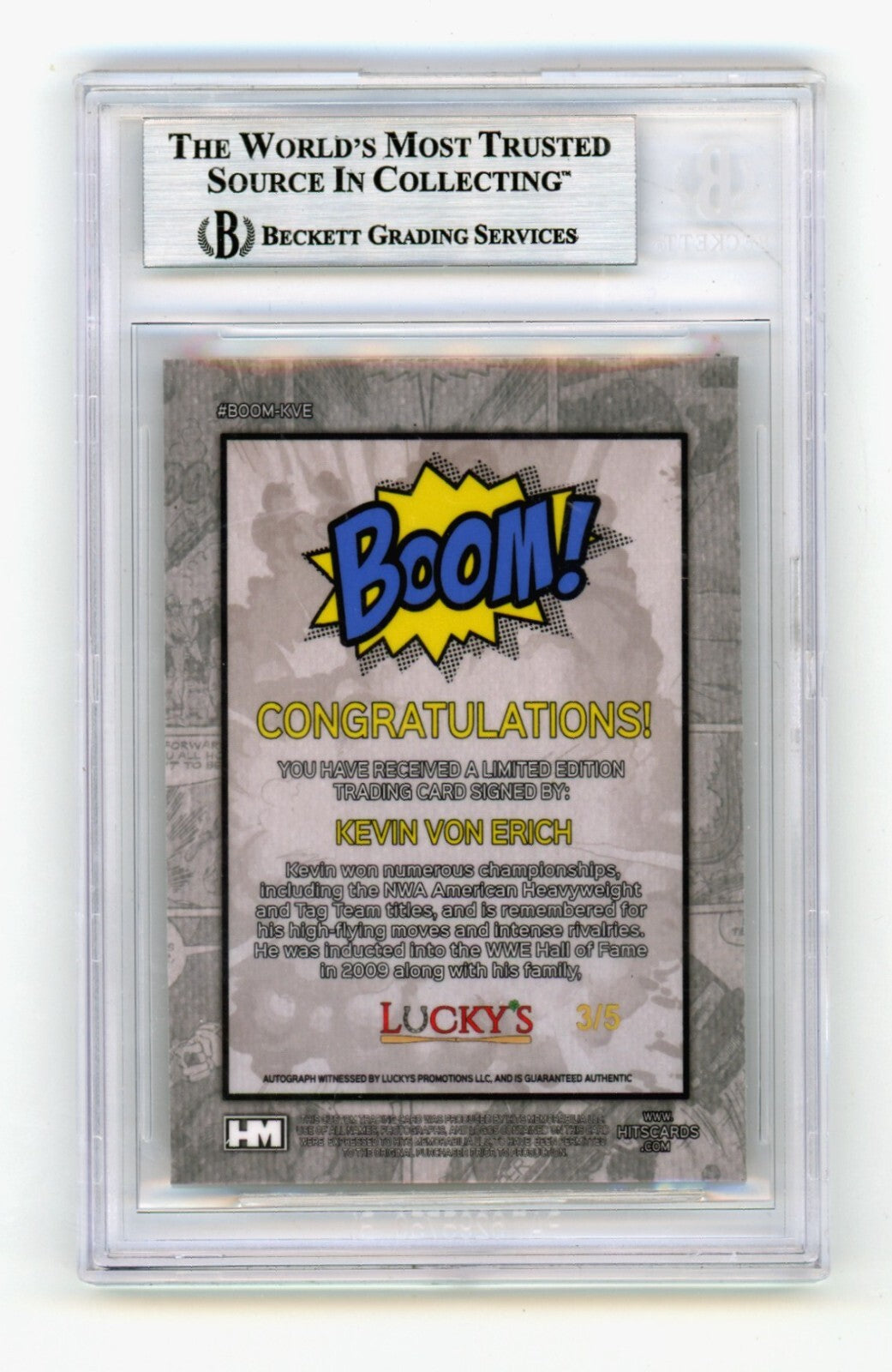 Kevin Von Erich 2024 Hits Memorabilia BOOM Gold /5 Signed BGS BAS Auto1