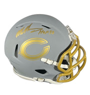 Mike Singletary Signed Bears Slate Mini Helmet HOF 98 Beckett Witness BAS COA0