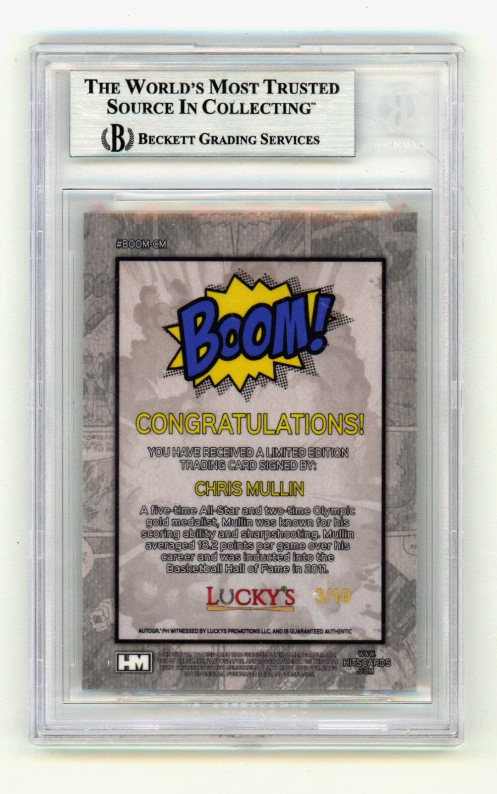 Chris Mullin 2024 Hits Memorabilia BOOM Gold /10 Signed BGS BAS Auto Warriors1