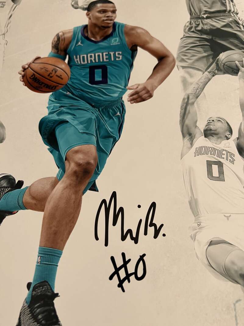 Miles Bridges Signed Auto 24x16 Photo On The Rise LE /100 Upper Deck UDA COA1