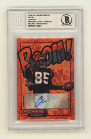 Chad Johnson 2024 Hits Memorabilia BOOM Orange /5 Signed BGS BAS Auto Cincinnati0