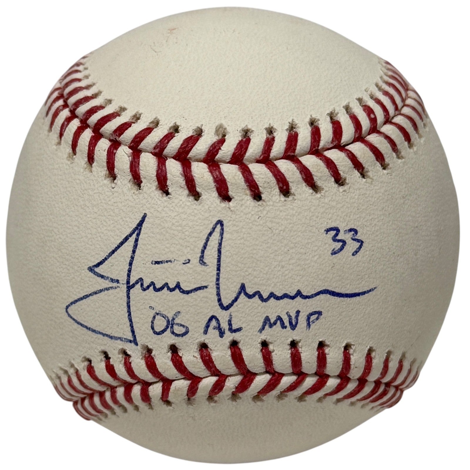 Justin Morneau Signed Autographed ROMLB Baseball w/ 06 AL MVP JSA COA Twins0
