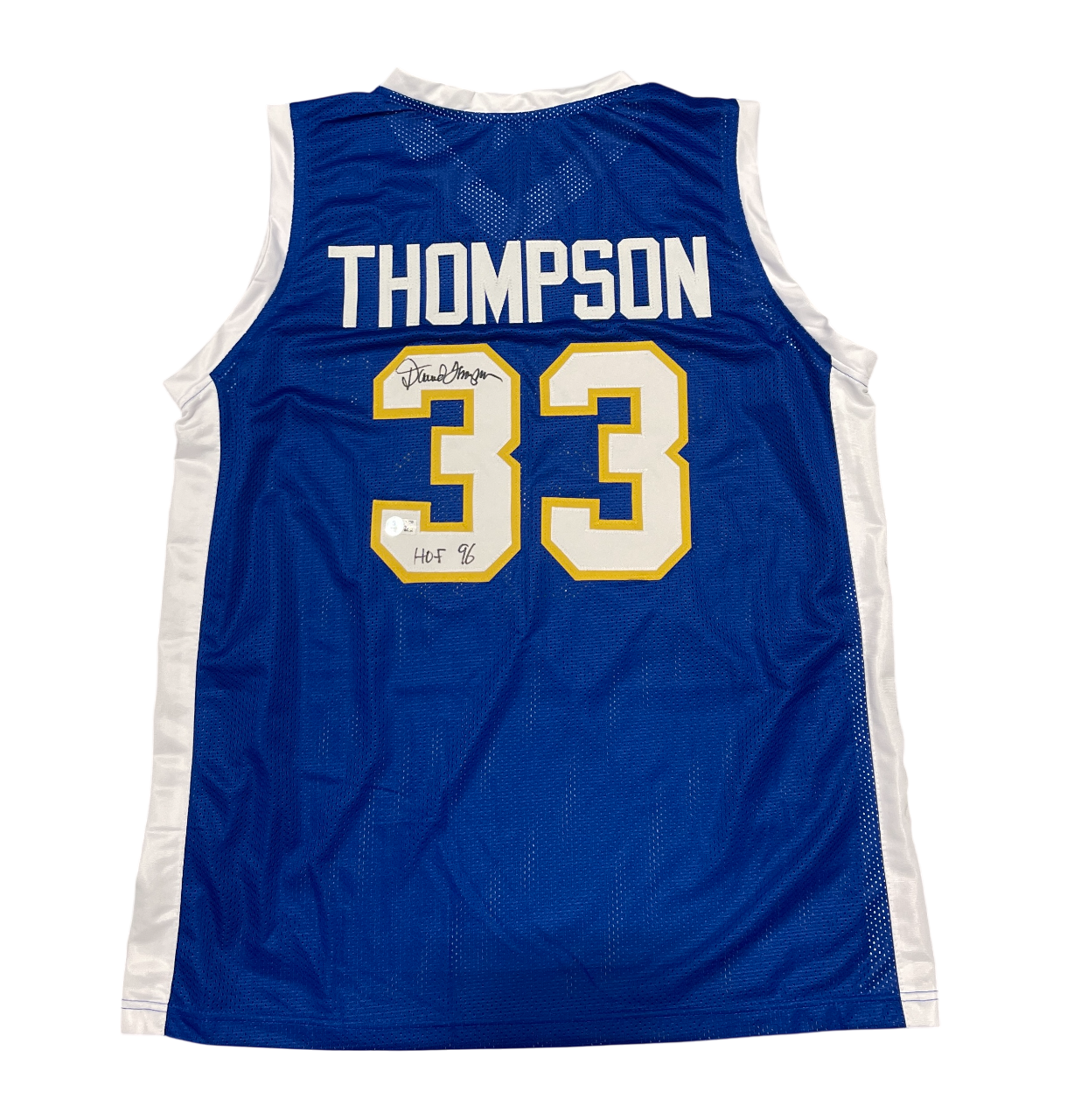 David Thompson Signed Denver Nuggets Custom Jersey w/ HOF 96 Beckett Wit BAS COA0