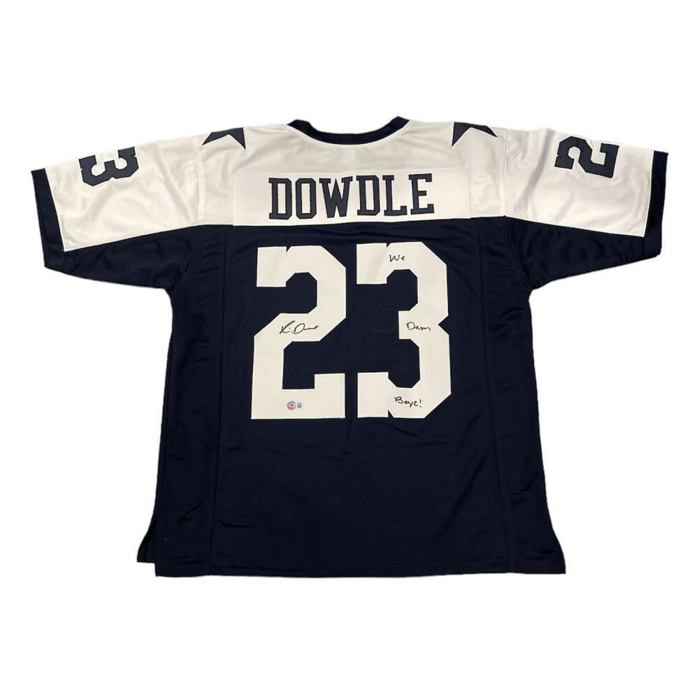 Rico Dowdle Signed Cowboys TB Custom Jersey w/ We Dem Boyz! Beckett BAS COA0