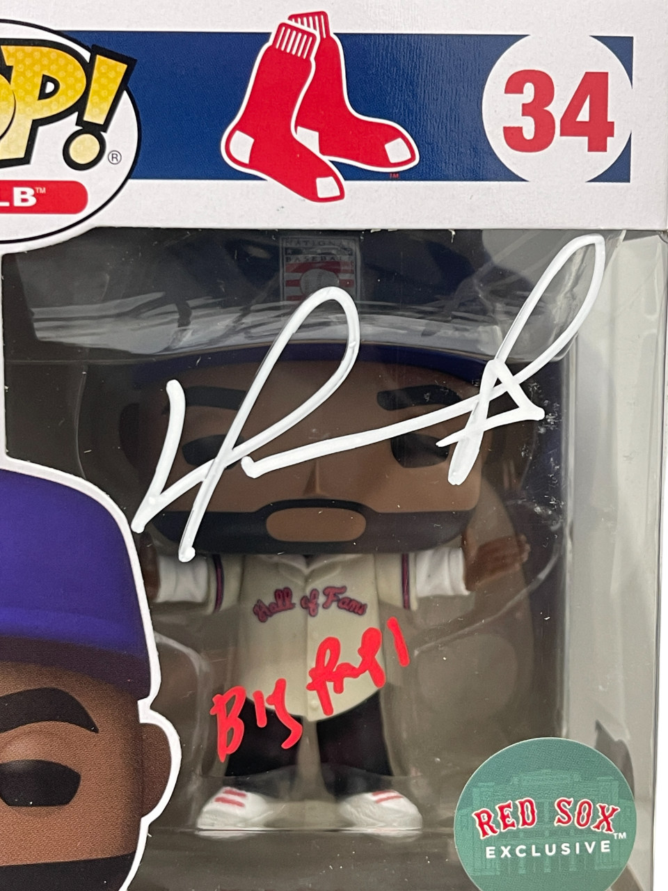 David Ortiz Signed SGA Red Sox Funko Pop 34 w/ Big Papi Beckett Witness BAS COA1