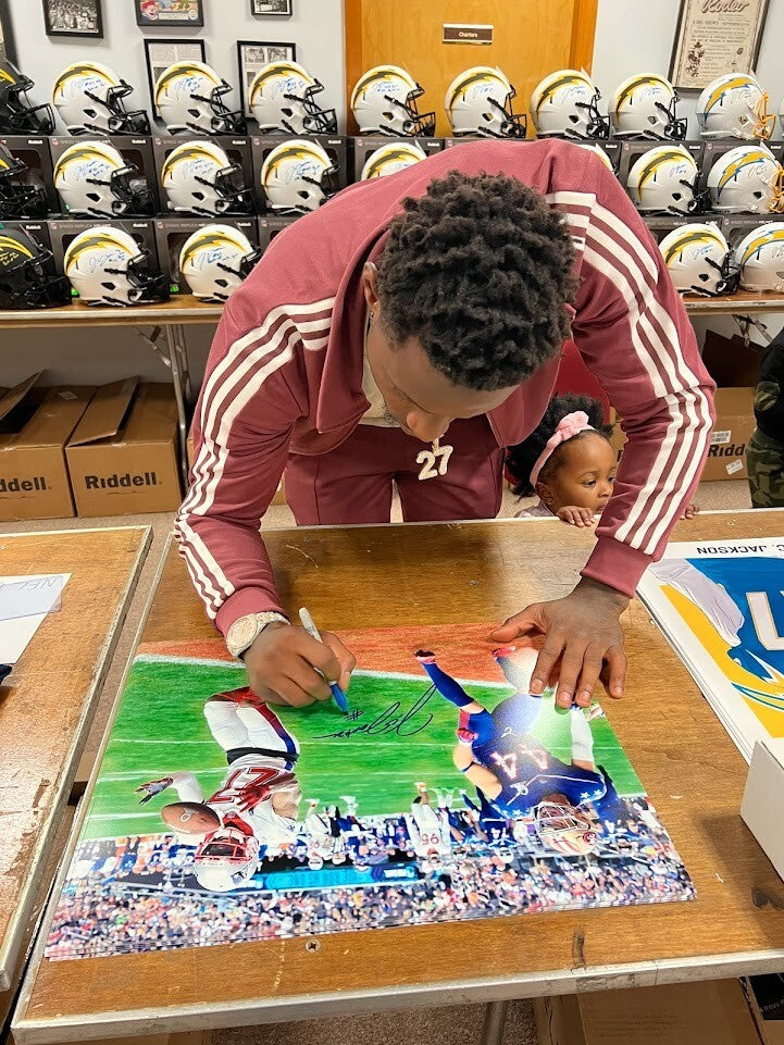 JC Jackson Signed Auto Autographed 16x20 Photo Pro Bowl BAS COA Patriots3