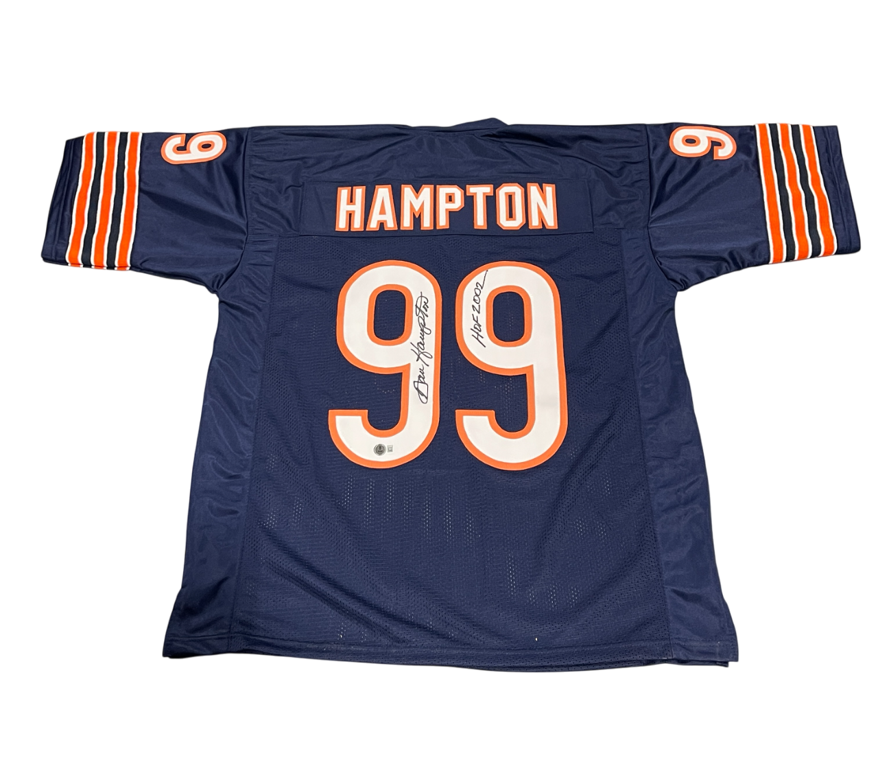 Dan Hampton Signed Bears Custom Jersey w/ HOF 2002 Beckett Witness BAS COA0