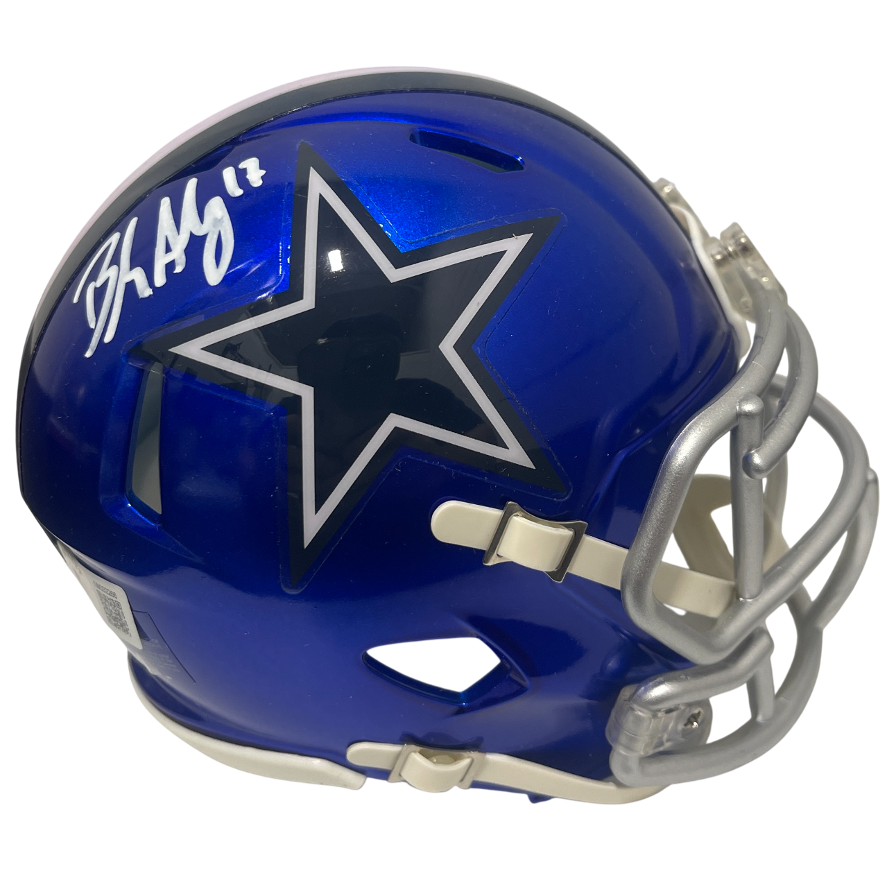 Brandon Aubrey Signed Dallas Cowboys Flash Mini Helmet Beckett Witness BAS COA0