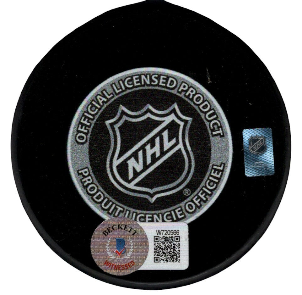 Stephane Matteau Signed Rangers 1994 Cup Puck w/ ECF GM 7 GWG Beckett W BAS COA1