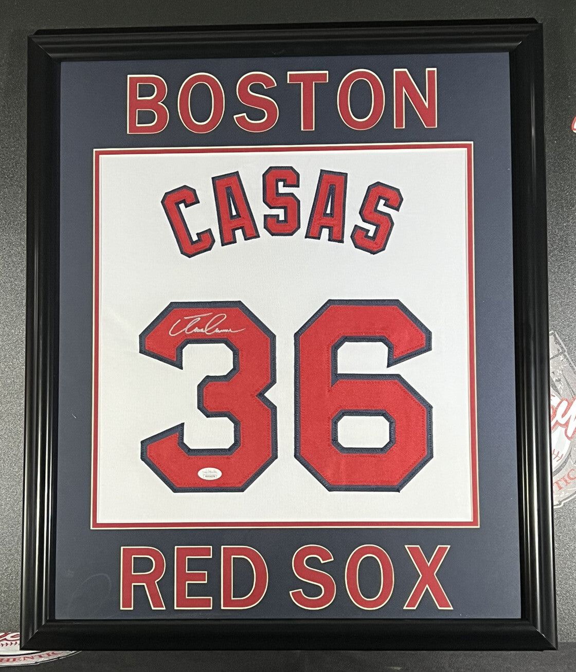 Triston Casas Signed Framed Custom Jersey Boston Red Sox JSA Witness COA0