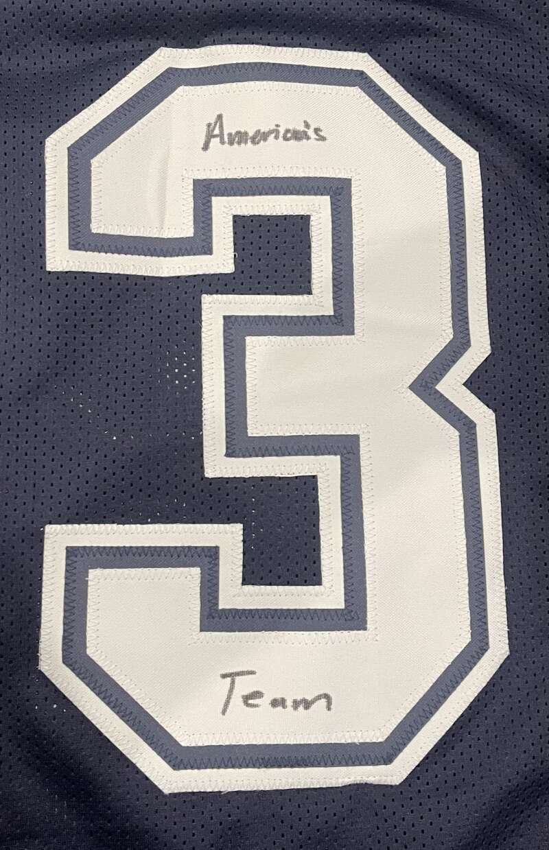 Rico Dowdle Signed Dallas Cowboys Custom Jersey w/ 2 Insc Beckett W BAS COA2