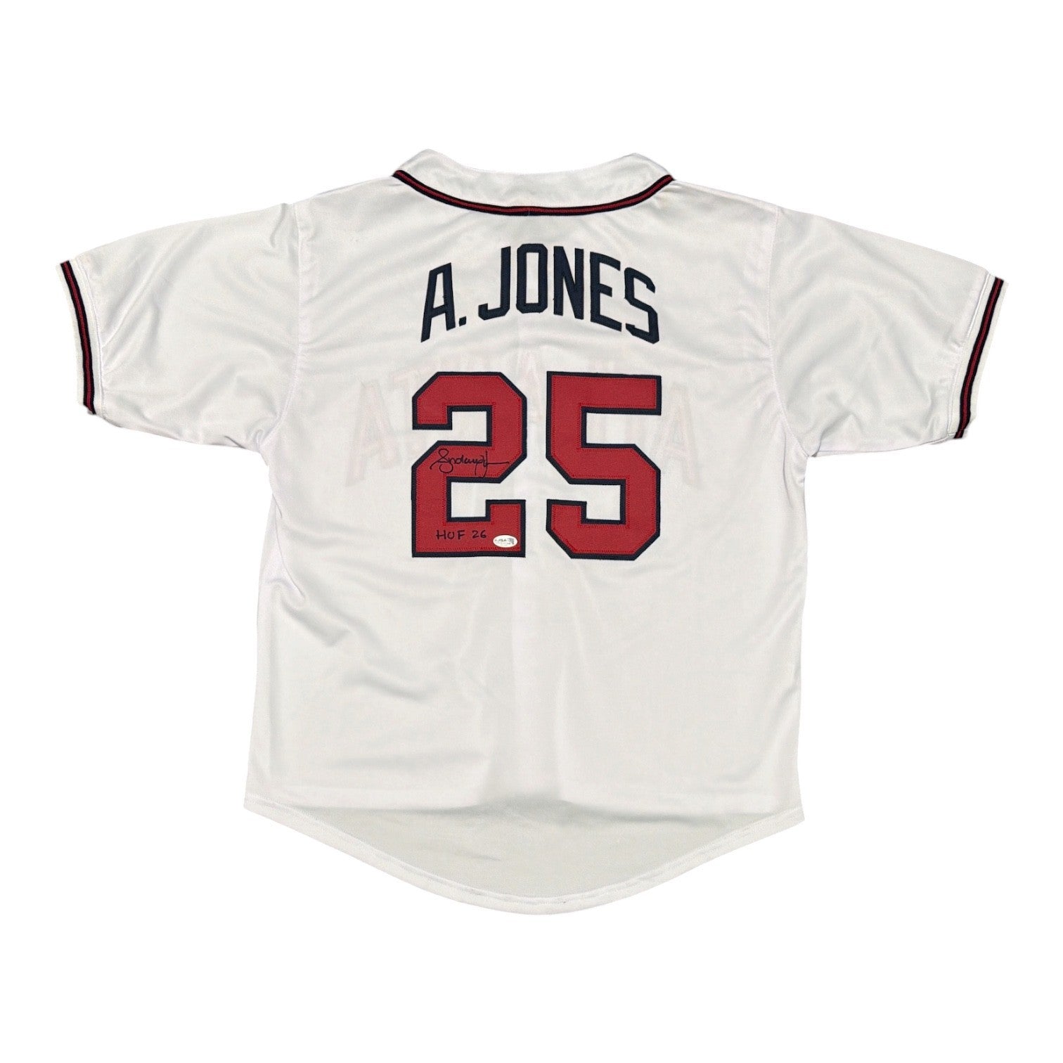 Andruw Jones Signed Autographed Atlanta Braves Custom Jersey w/ HOF 26 JSA COA0